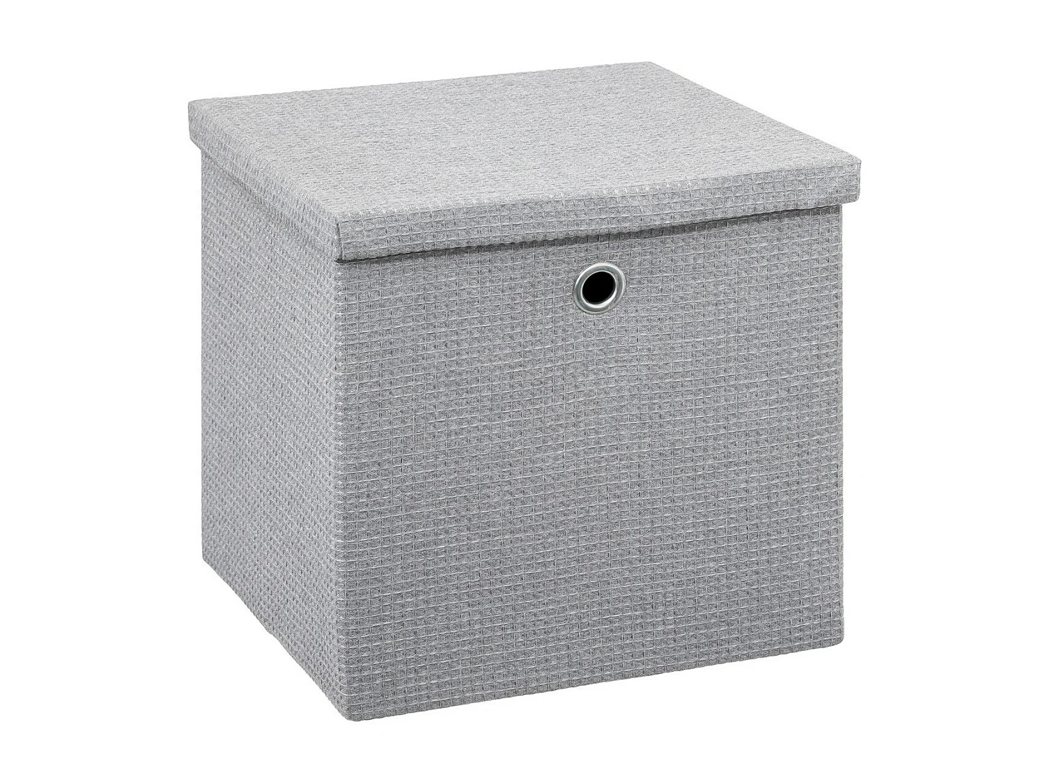 Boite de rangement avec couvercle 31 x 31 x 31 cm tissu Gris