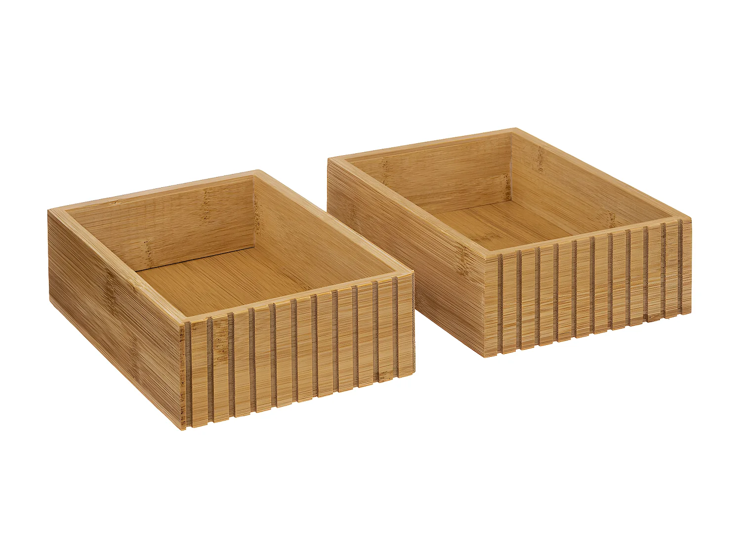 Organiseur modulable 3 Boites de rangement superposables en Bambou