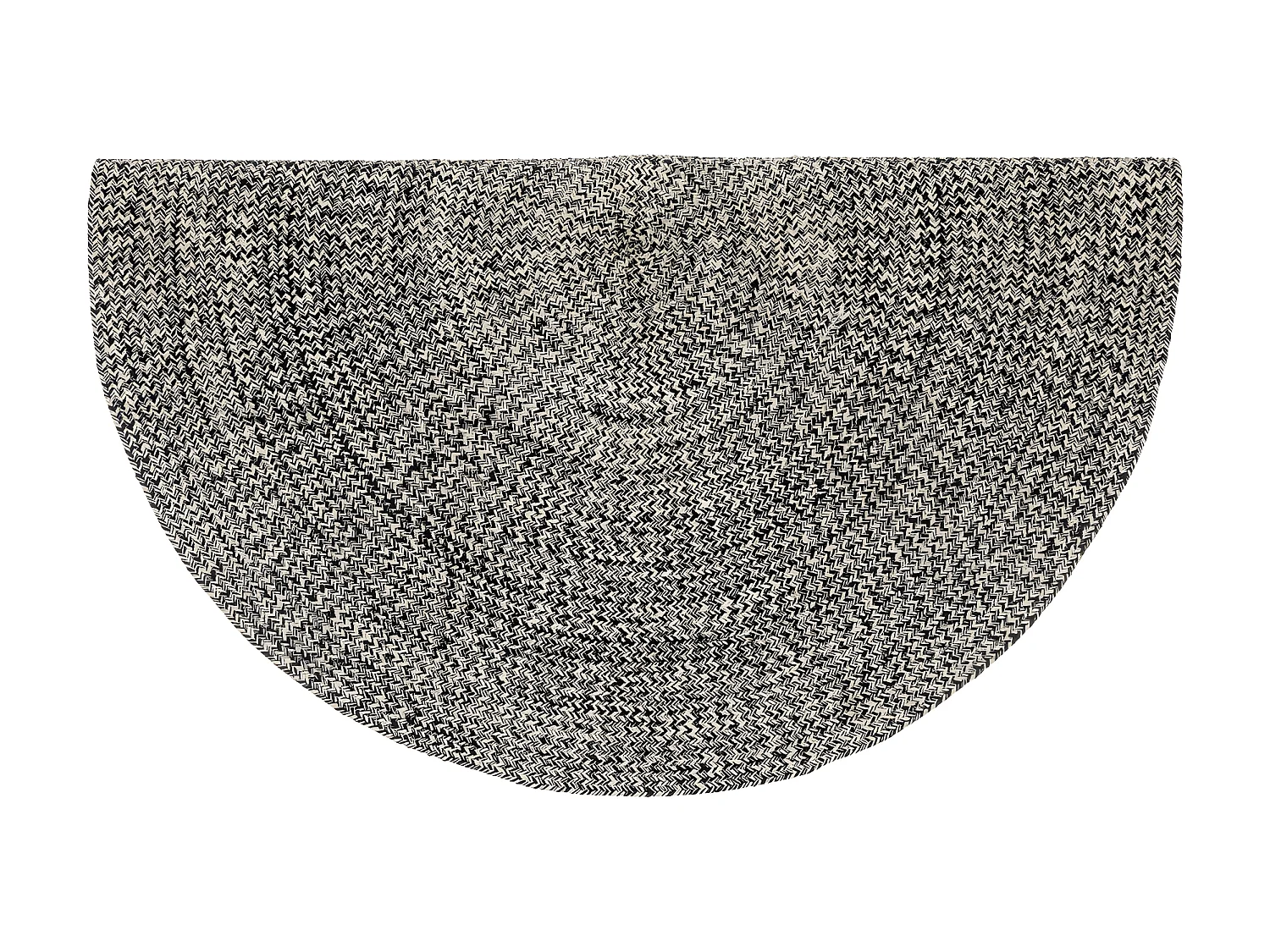 Tapis décoratif rond en Coton bicolore Noir et Beige lin D 120 cm