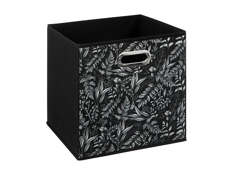 Boîte de rangement Noir avec déco 31 x 31 x 31 cm
