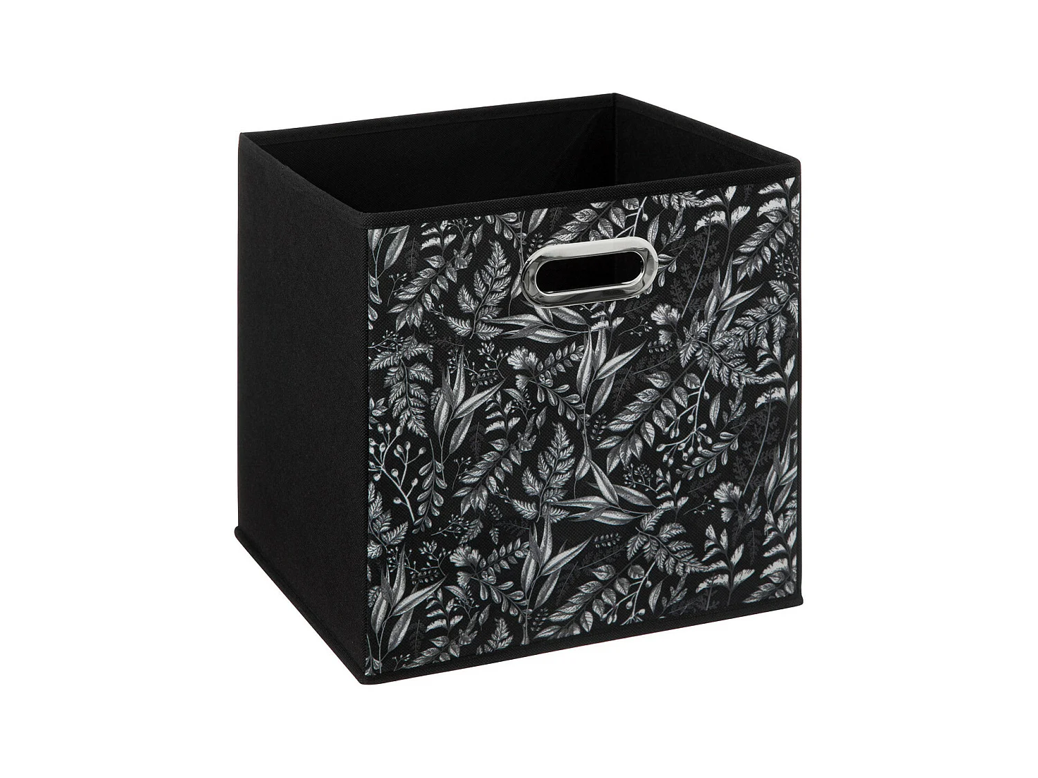 Boîte de rangement Noir avec déco 31 x 31 x 31 cm