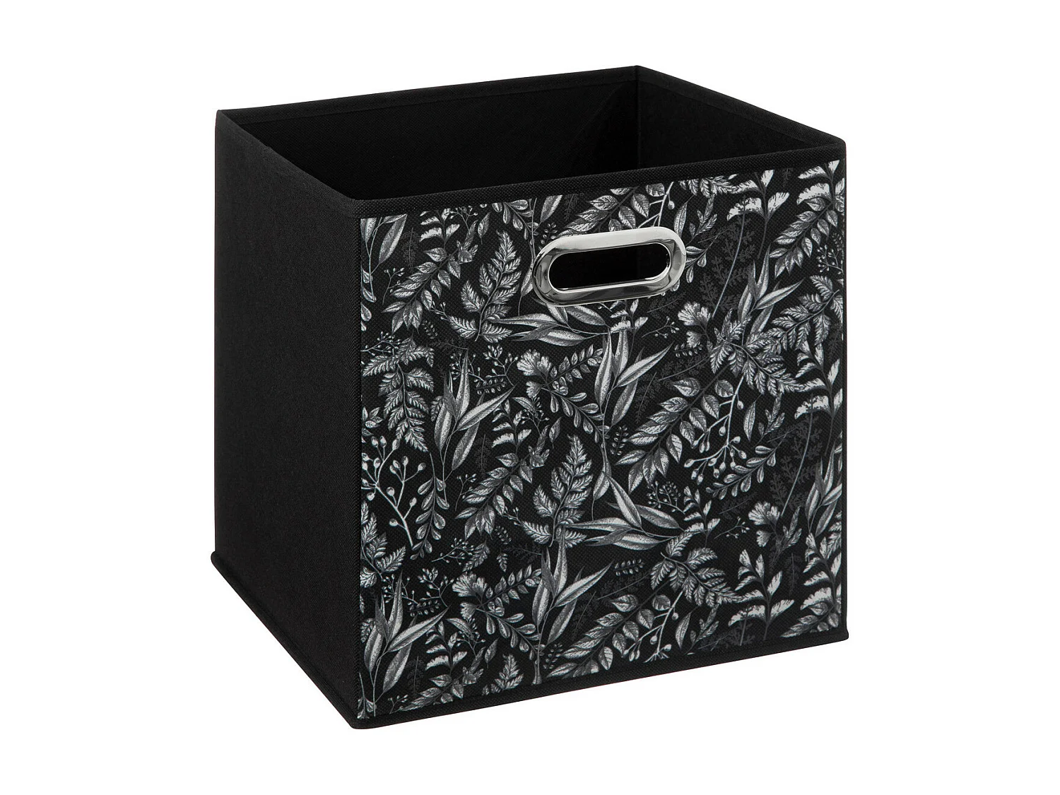 Boîte de rangement Noir avec déco 31 x 31 x 31 cm