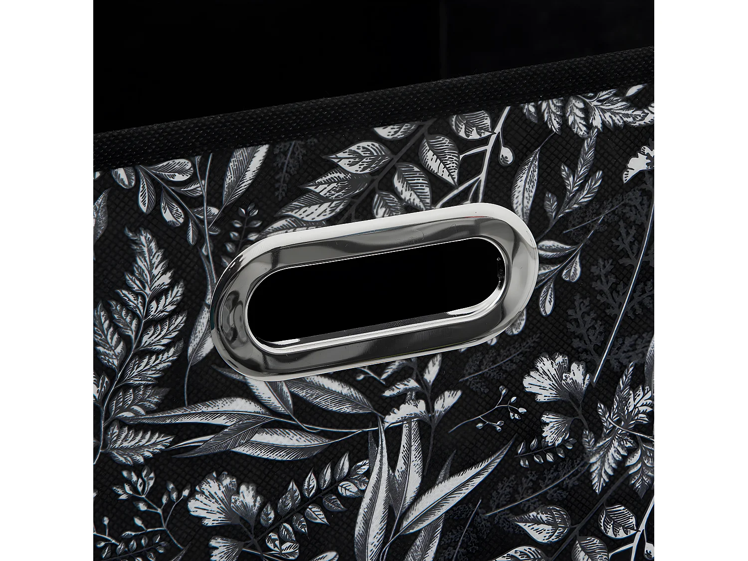 Boîte de rangement Noir avec déco 31 x 31 x 31 cm