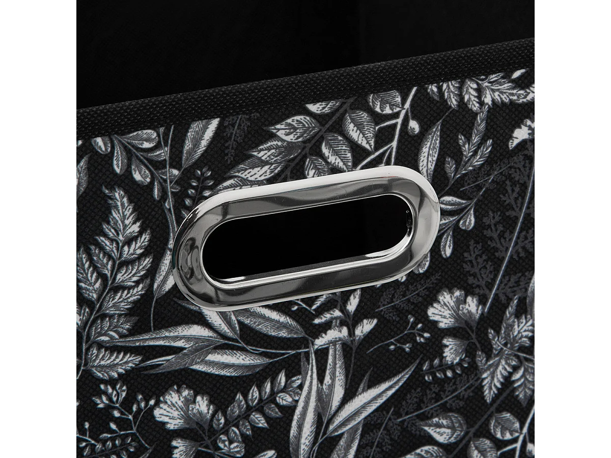 Boîte de rangement Noir avec déco 31 x 31 x 31 cm