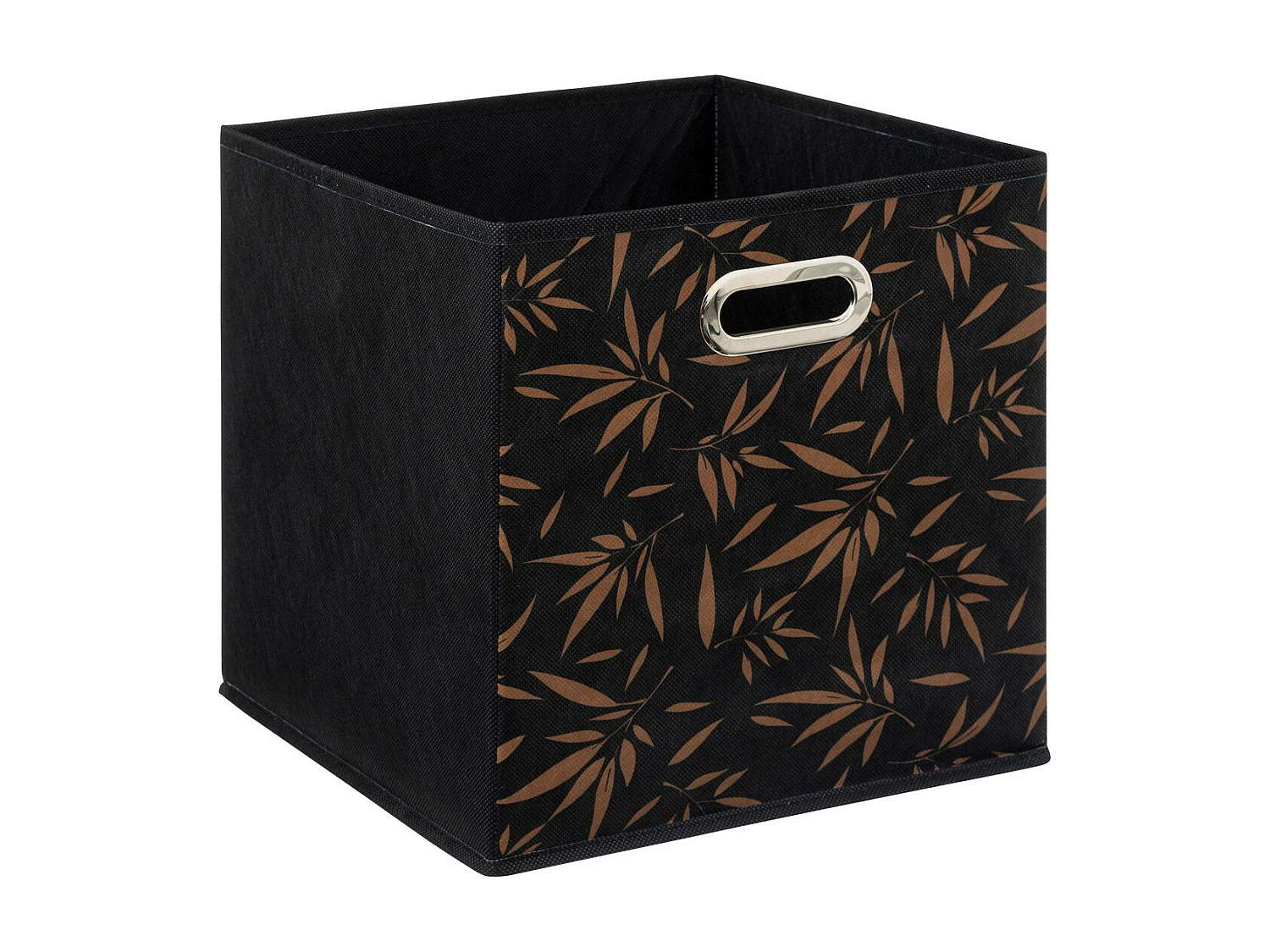 Boîte de rangement Noir avec déco 31 x 31 x 31 cm