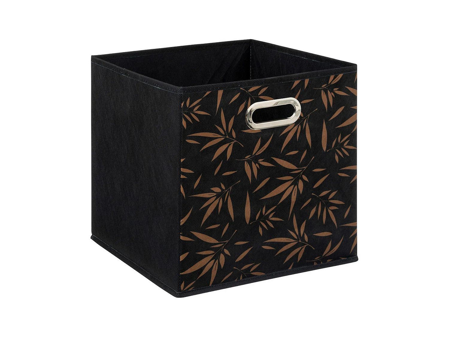 Boîte de rangement Noir avec déco 31 x 31 x 31 cm
