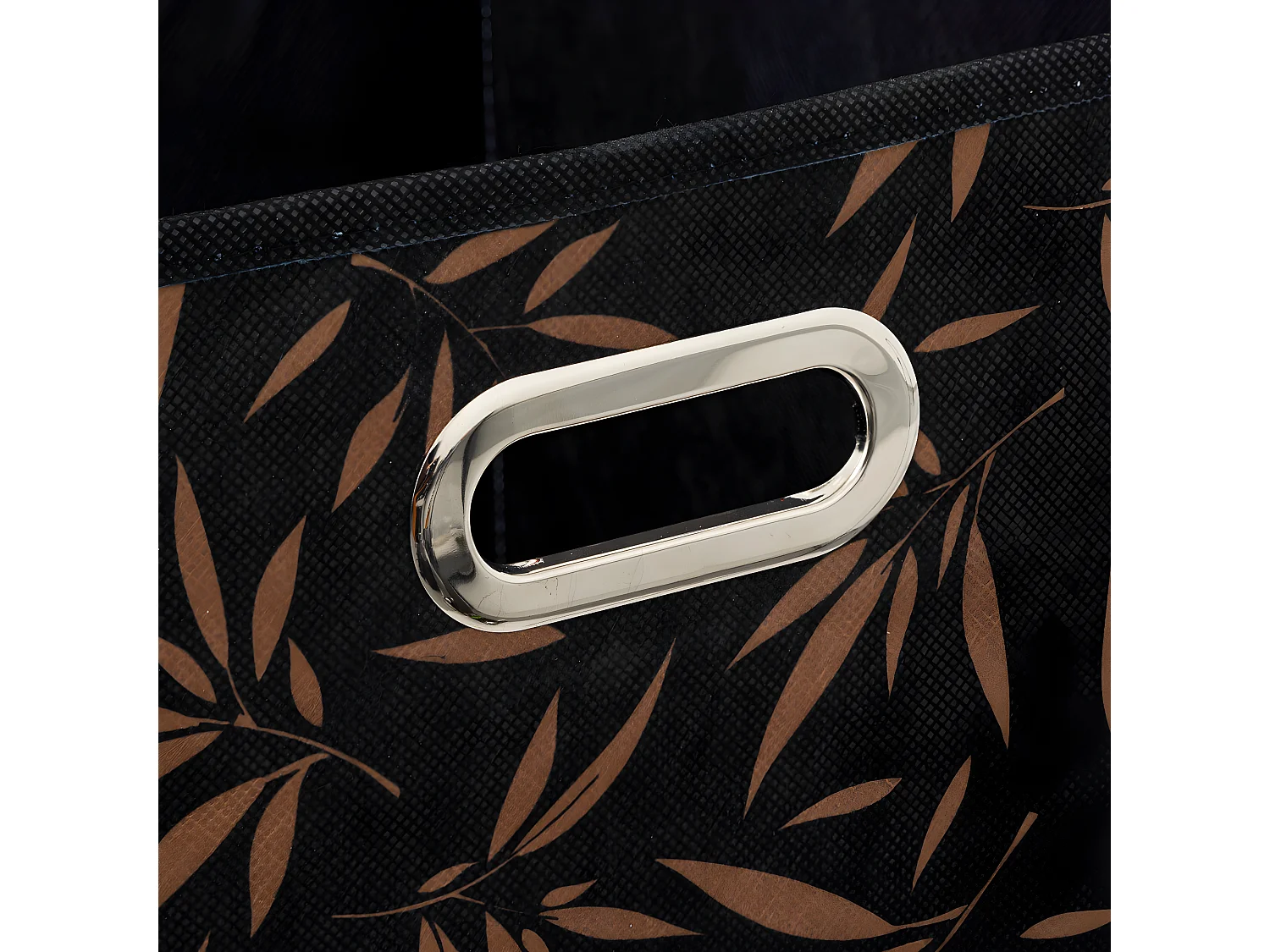 Boîte de rangement Noir avec déco 31 x 31 x 31 cm