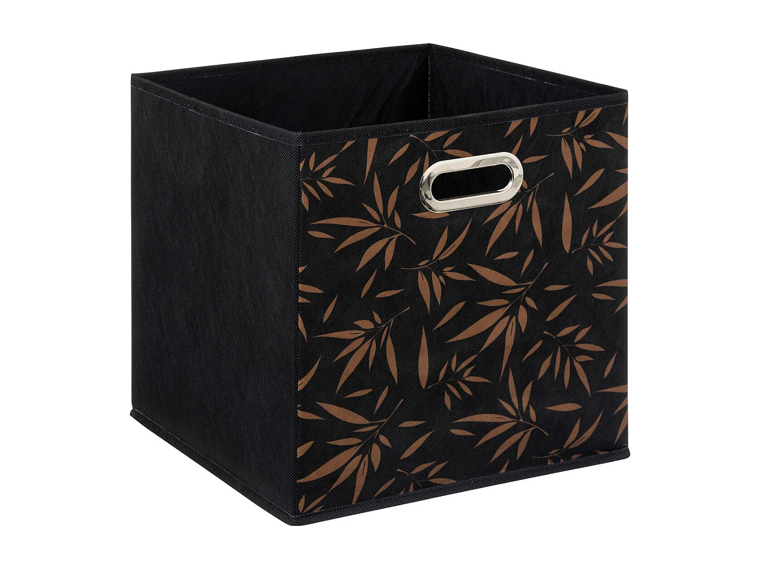 Boîte de rangement Noir avec déco 31 x 31 x 31 cm