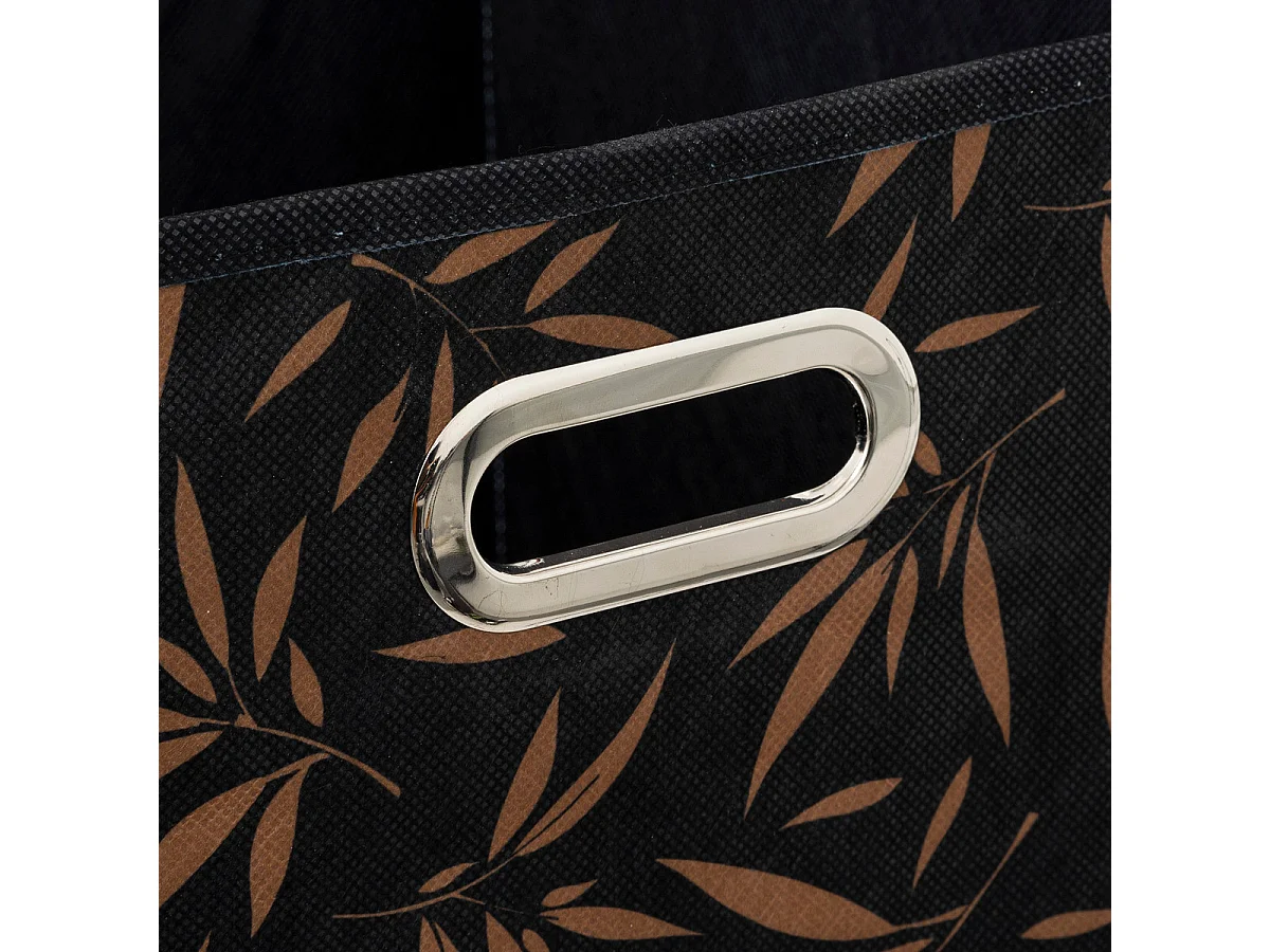 Boîte de rangement Noir avec déco 31 x 31 x 31 cm