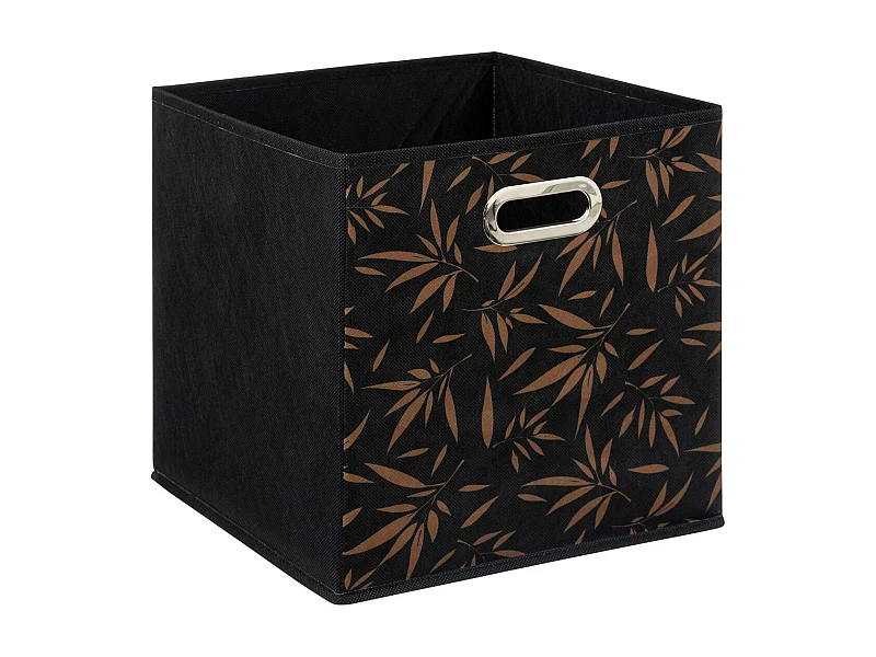 Boîte de rangement Noir avec déco 31 x 31 x 31 cm