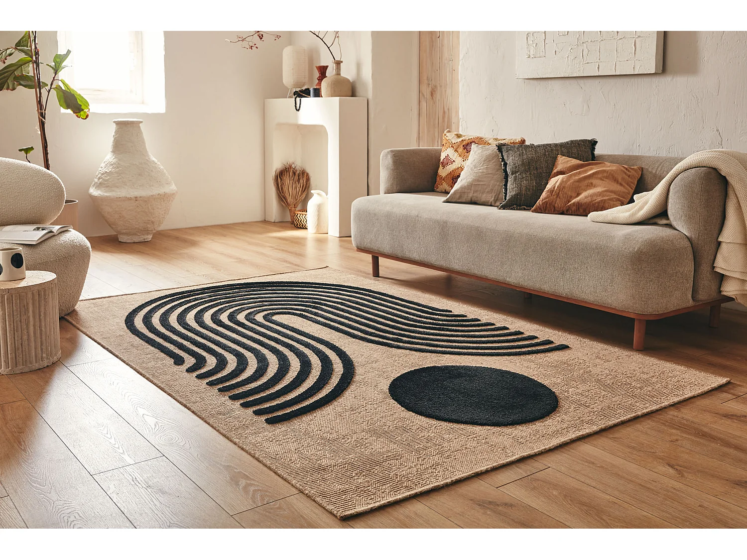 Tapis de salon - Palma - bohème - Noir - 160x230