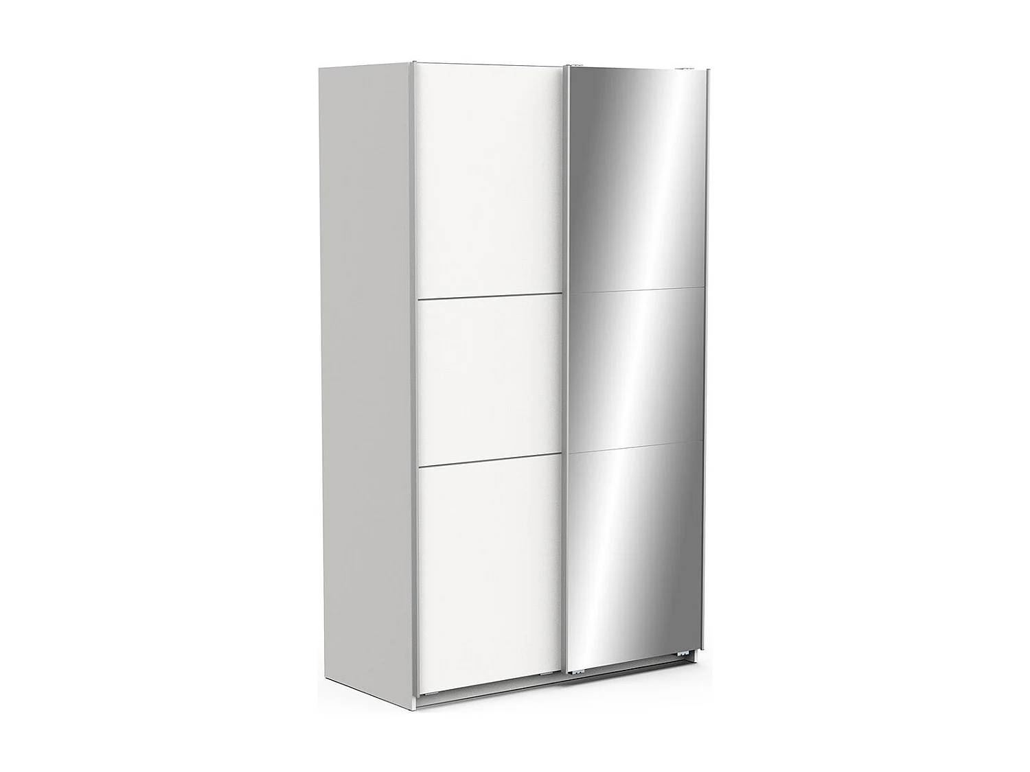 Armoire 2 portes coulissantes et miroir Ghost - L116,5 cm