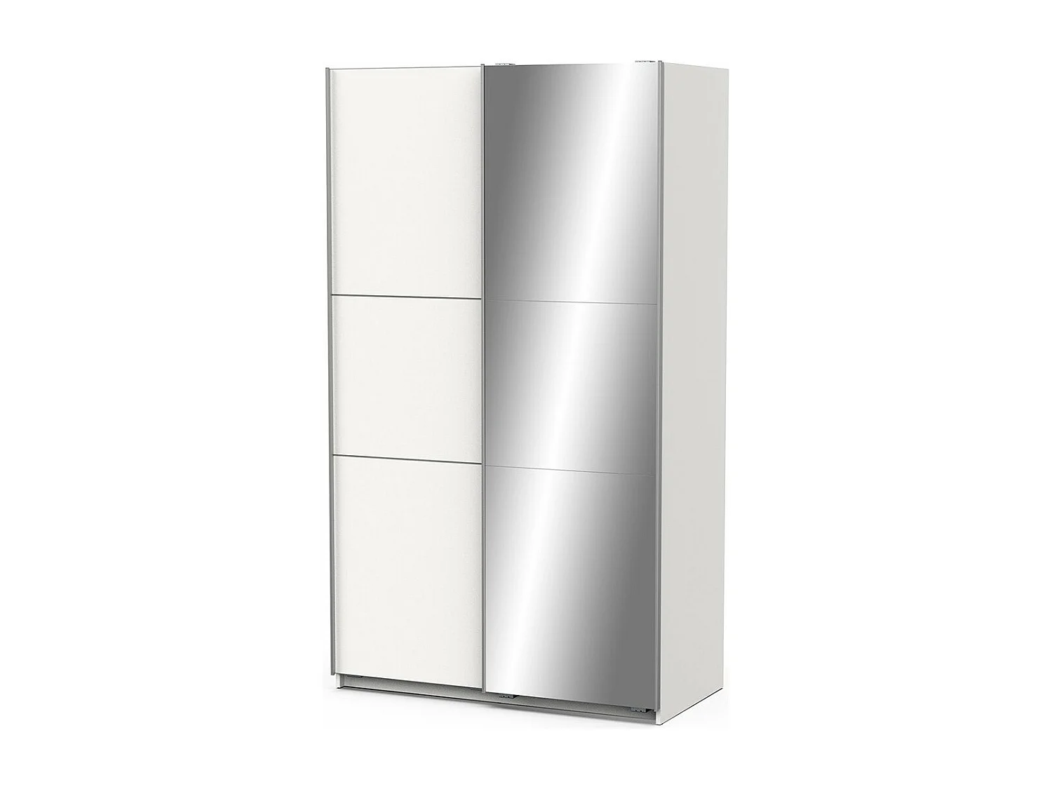 Armoire 2 portes coulissantes et miroir Ghost - L116,5 cm