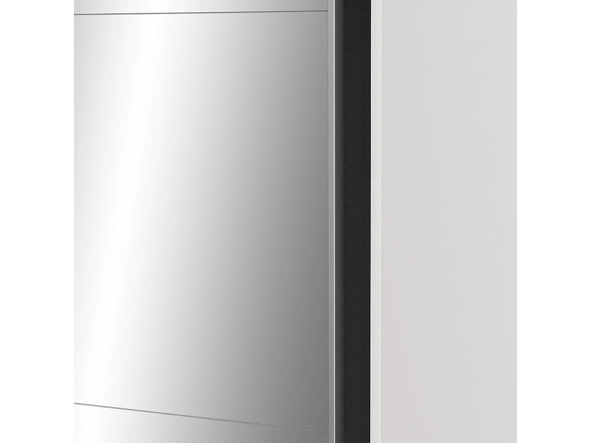 Armoire 2 portes coulissantes et miroir Ghost - L116,5 cm