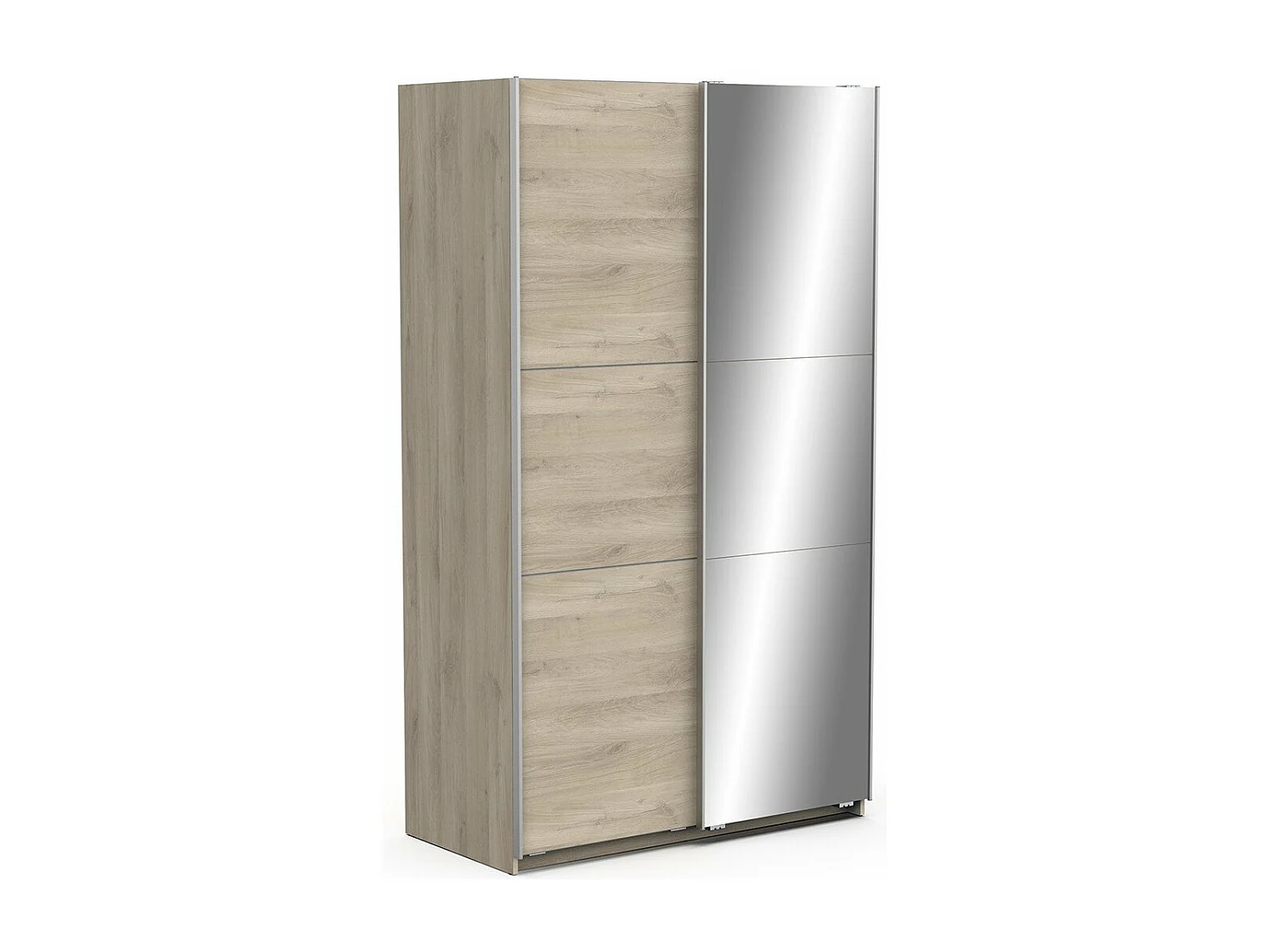 Armadio 2 ante scorrevoli e specchio Ghost - L116,5 cm