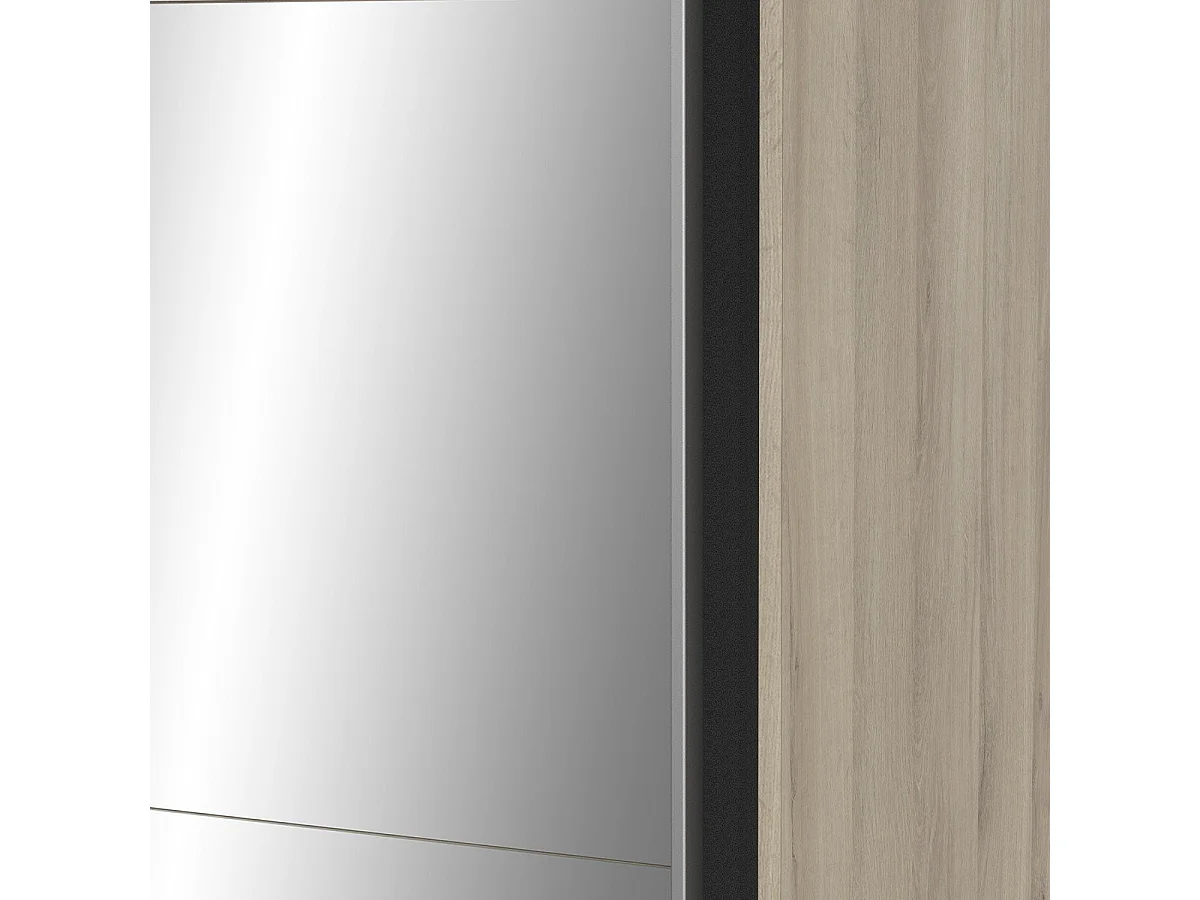 Armadio 2 ante scorrevoli e specchio Ghost - L116,5 cm