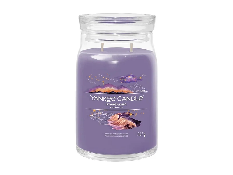 Duftkerze im großen Glas, Stargazing, violett 567 gr, Signature