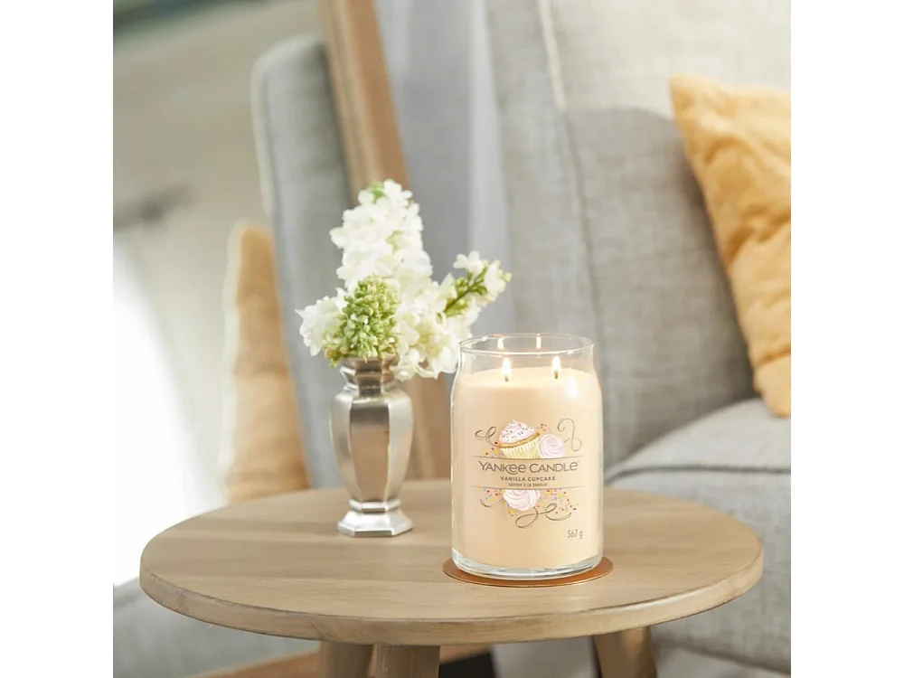 Geurkaars in grote pot, Vanilla Cupcake, geel 567 gr, Signature