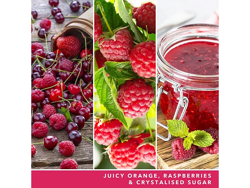 Vela perfumada en tarro mediano, Red Raspberry, fucsia 368 gr, Signature