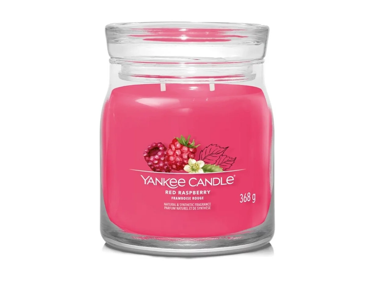Candela profumata in giara media, Red Raspberry, fucsia 368 gr, Signature