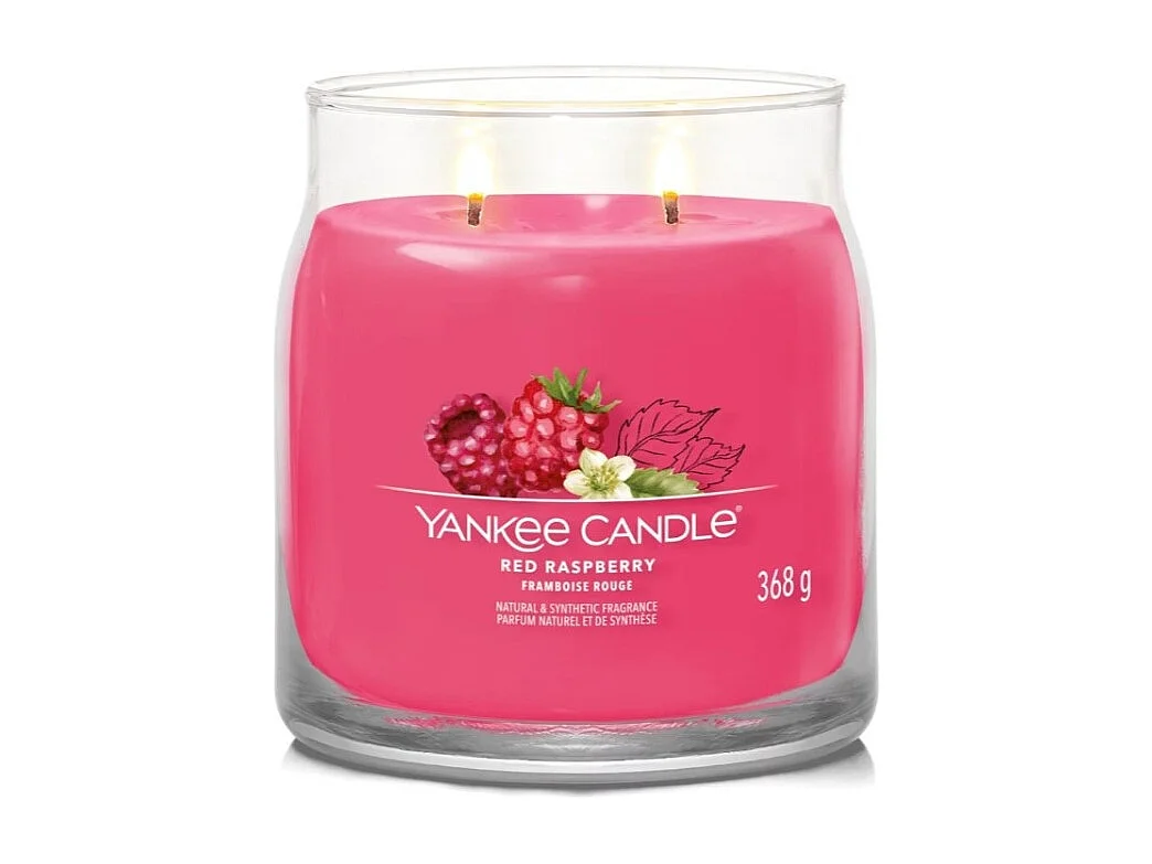 Candela profumata in giara media, Red Raspberry, fucsia 368 gr, Signature