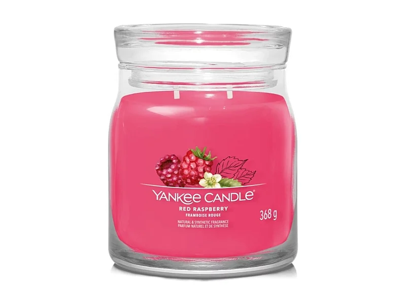 Duftkerze im mittelgroßen Glas, Red Raspberry, fuchsia 368 gr, Signature