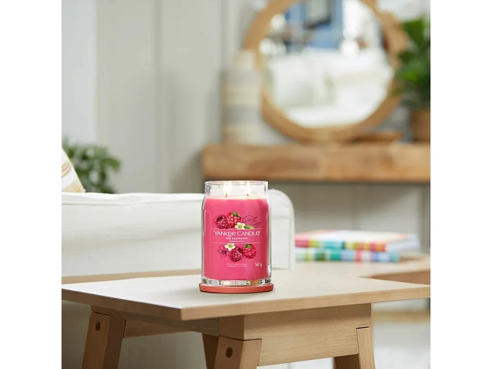 Duftkerze im großen Glas, Red Raspberry, rosa 567 gr, Signature