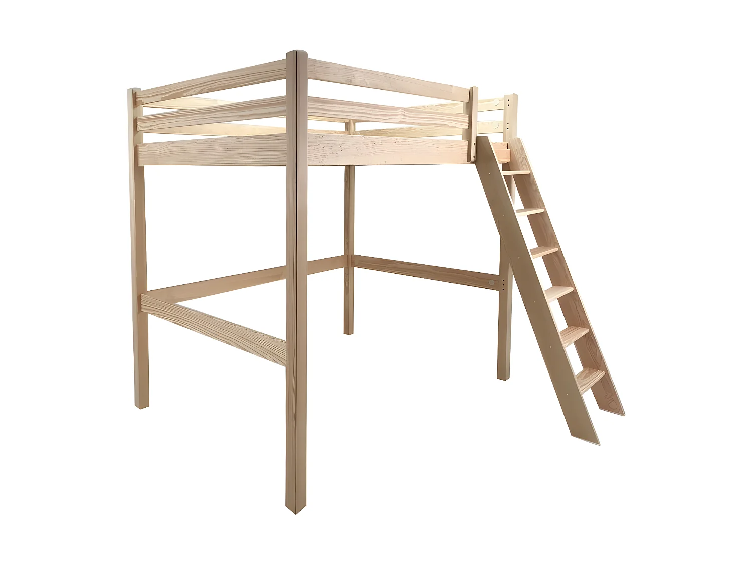 lit mezzanine couchage en 140 aneto - bois naturel
