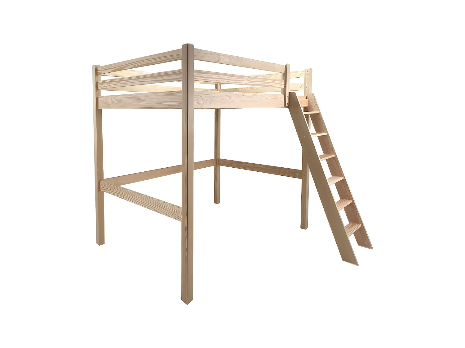 lit mezzanine couchage en 140 aneto - bois naturel