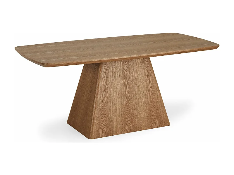 Table à manger Star - Rectangulaire - 6 couverts - MDF et placage de chêne - Naturel