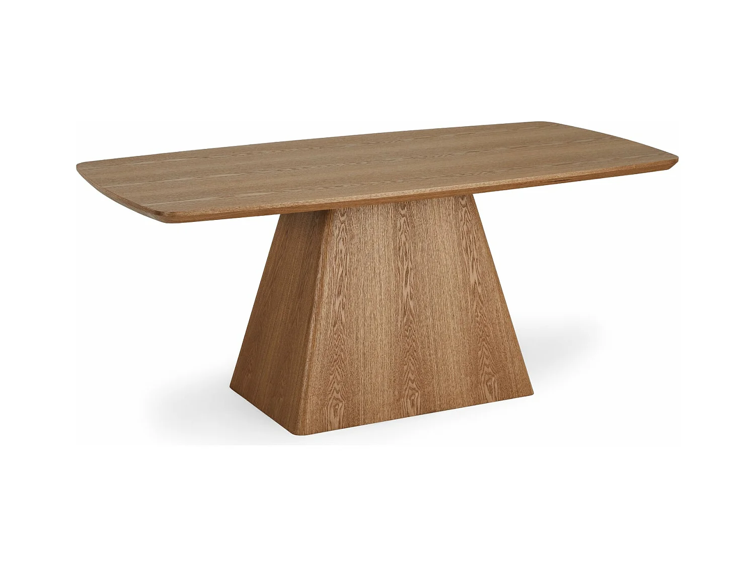 Table à manger Star - Rectangulaire - 6 couverts - MDF et placage de chêne - Naturel