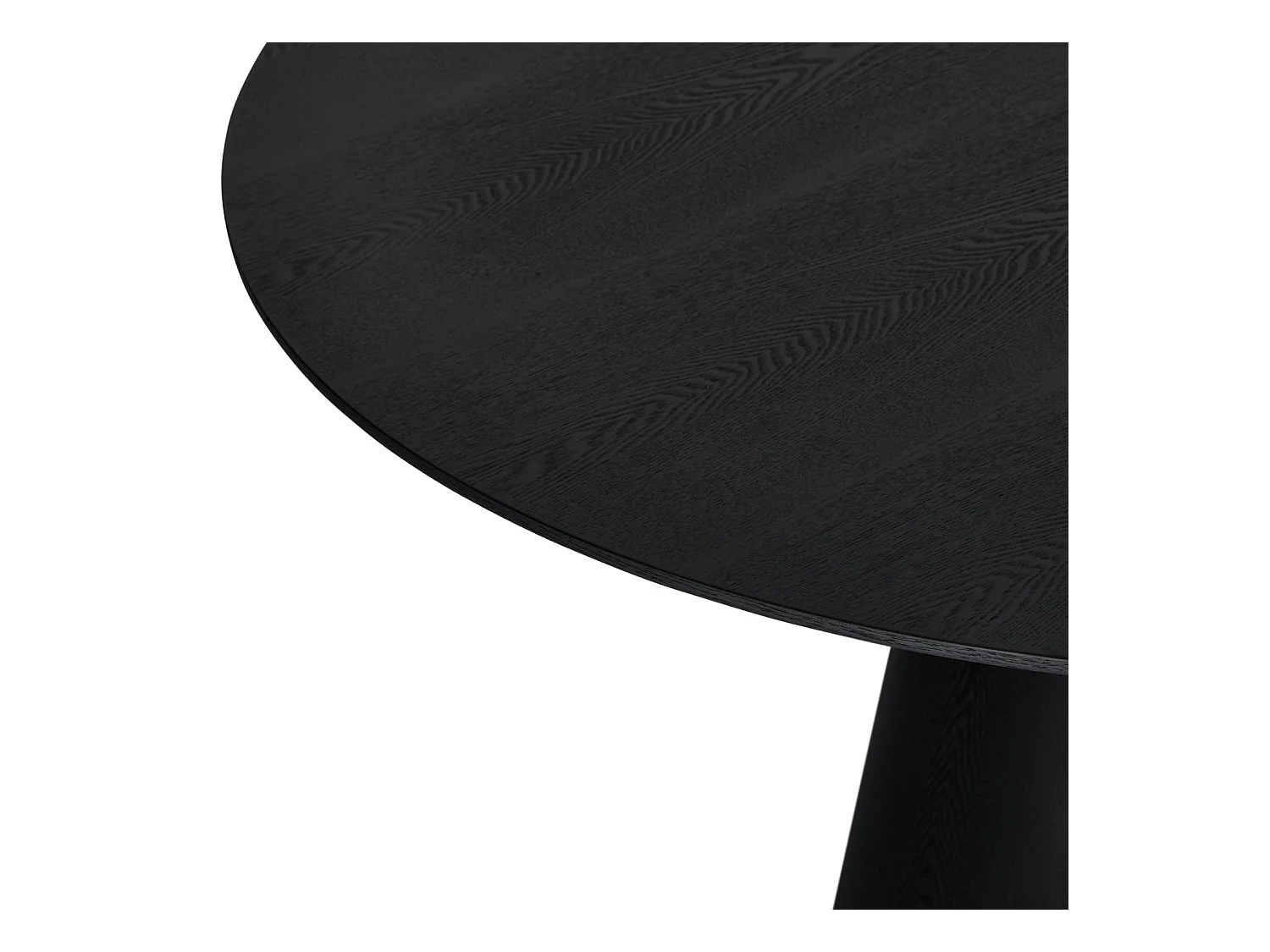 Table à manger Tango - Ronde - 4 couverts - MDF et placage de chêne - Noir