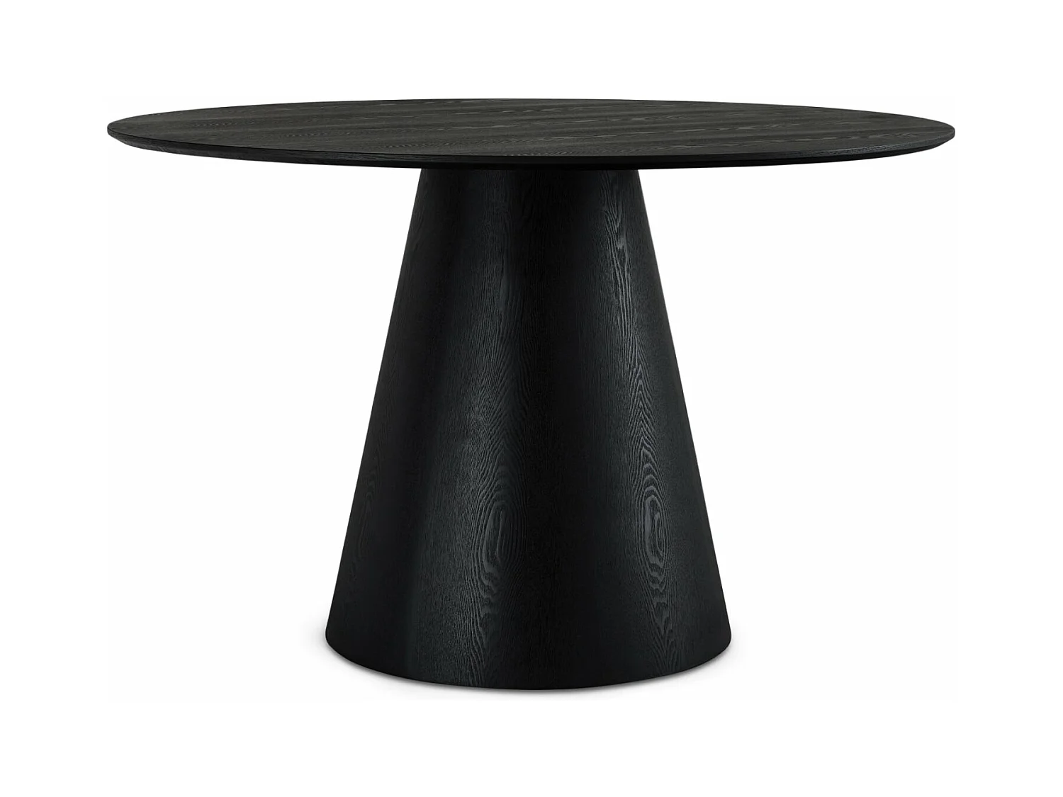 Table à manger Tango - Ronde - 4 couverts - MDF et placage de chêne - Noir