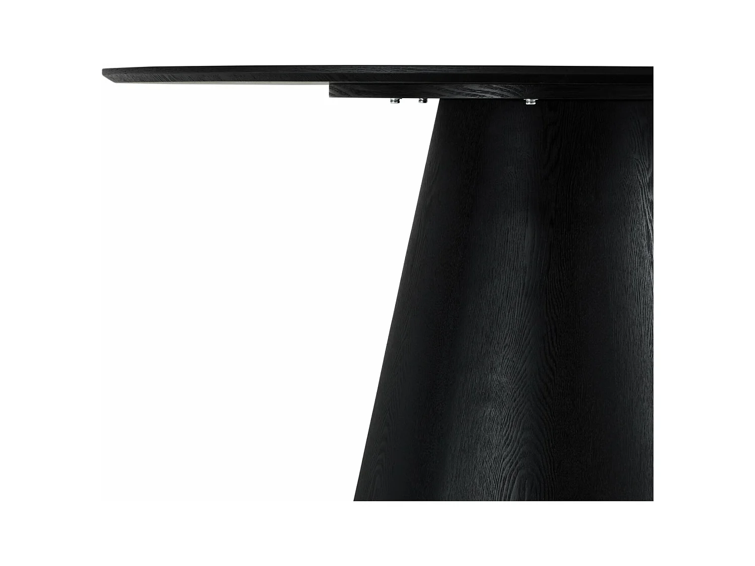 Table à manger Tango - Ronde - 4 couverts - MDF et placage de chêne - Noir