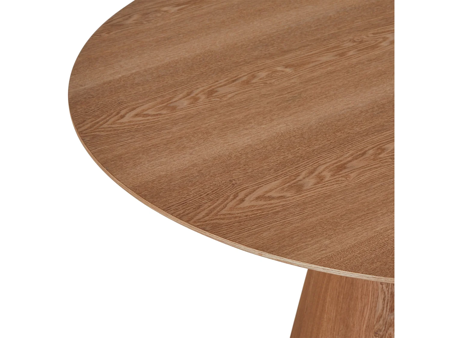 Table à manger Tango - Ronde - MDF et placage de chêne - Naturel