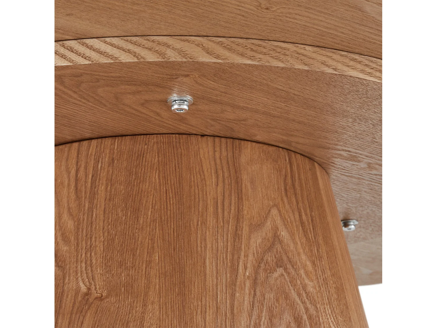 Table à manger Tango - Ronde - MDF et placage de chêne - Naturel