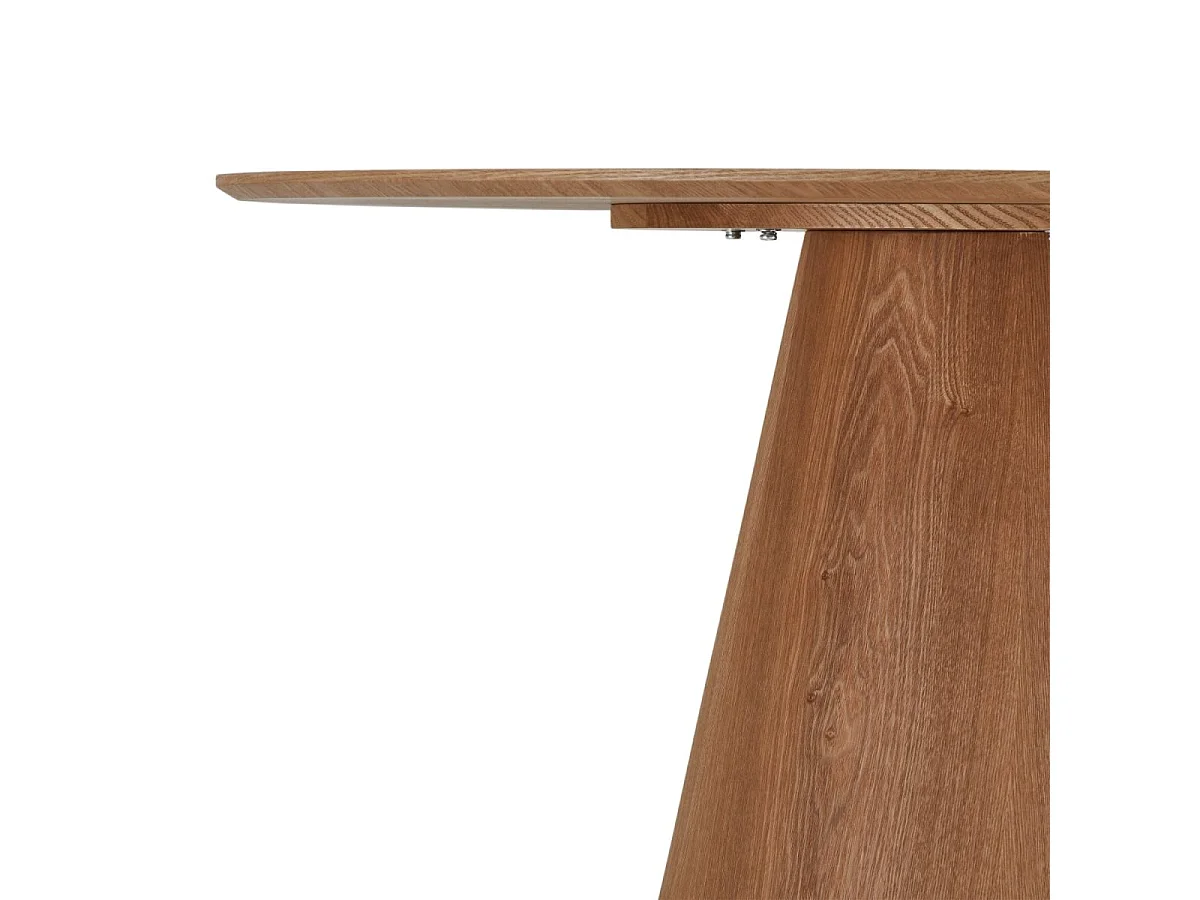 Table à manger Tango - Ronde - MDF et placage de chêne - Naturel