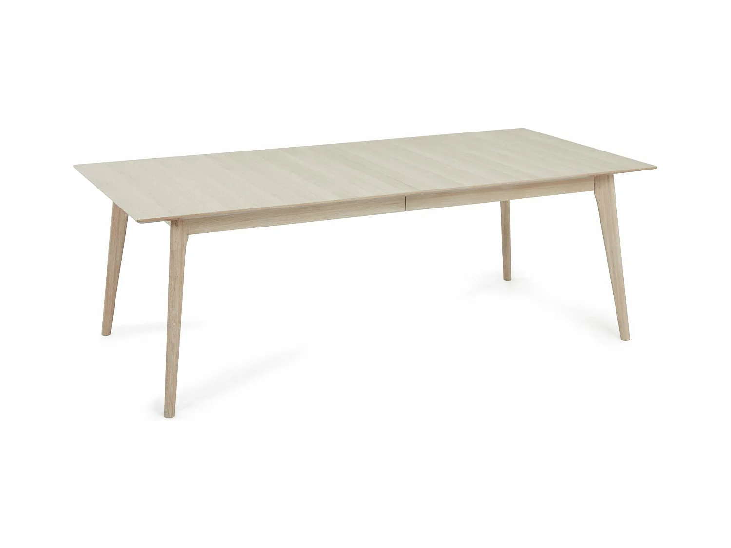 Table à manger extensible Porto - Rectangulaire - 6 couverts - Chêne massif et - huile blanche