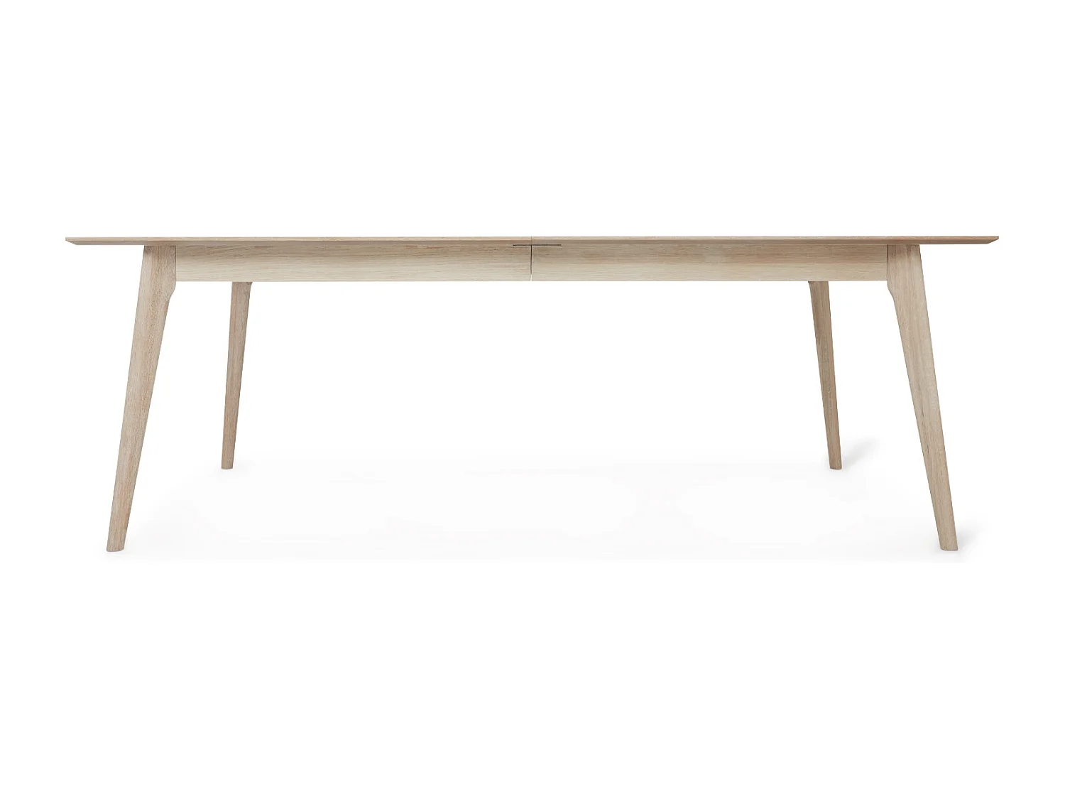 Table à manger extensible Porto - Rectangulaire - 6 couverts - Chêne massif et - huile blanche