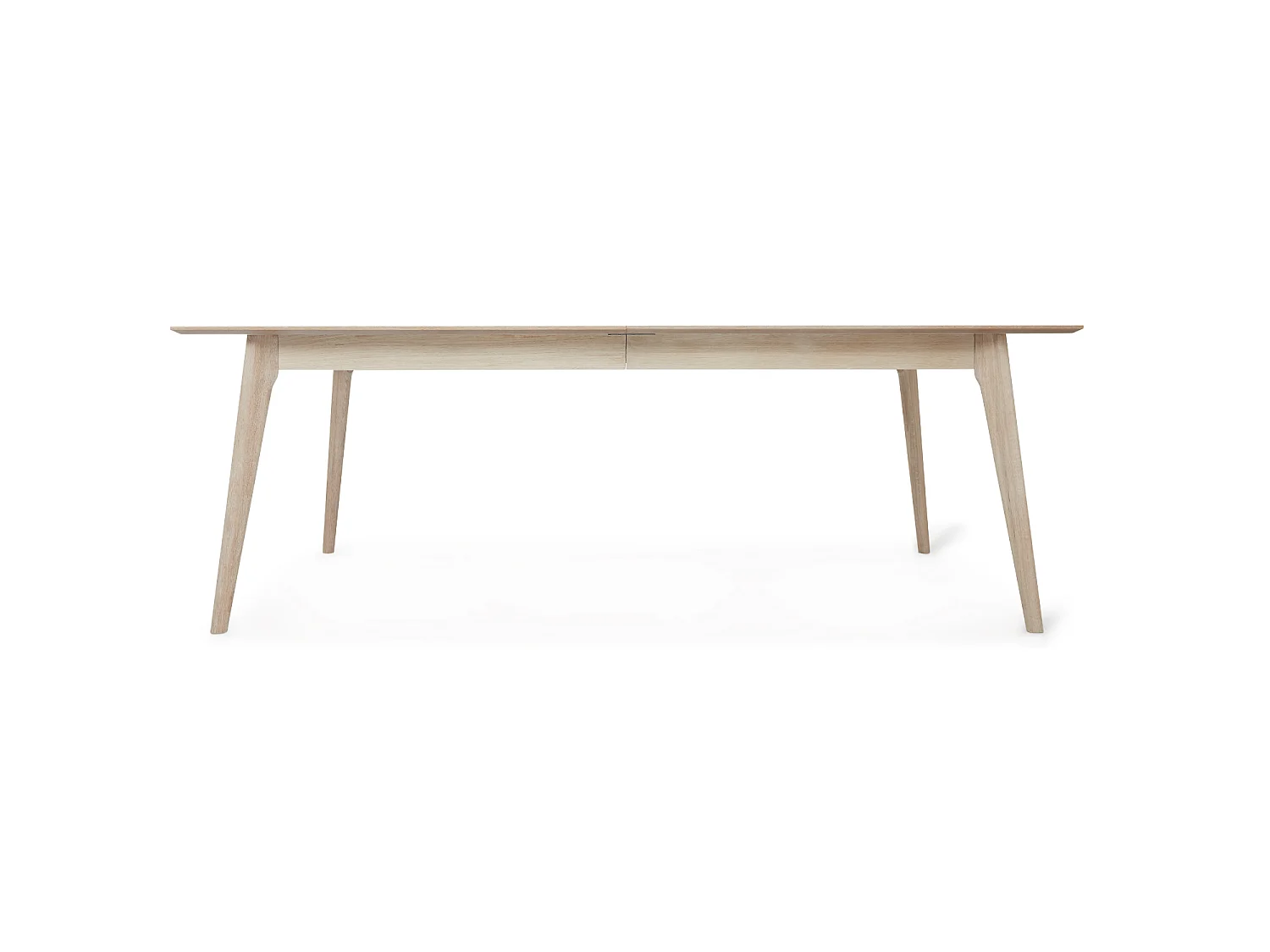 Table à manger extensible Porto - Rectangulaire - 6 couverts - Chêne massif et - huile blanche
