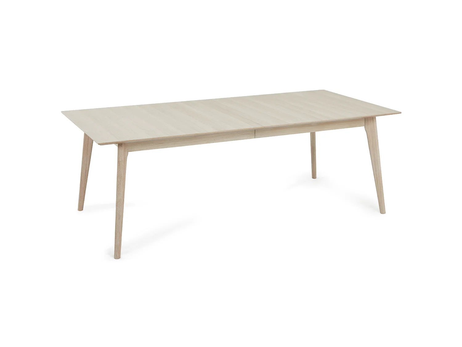 Table à manger extensible Porto - Rectangulaire - 6 couverts - Chêne massif et - huile blanche