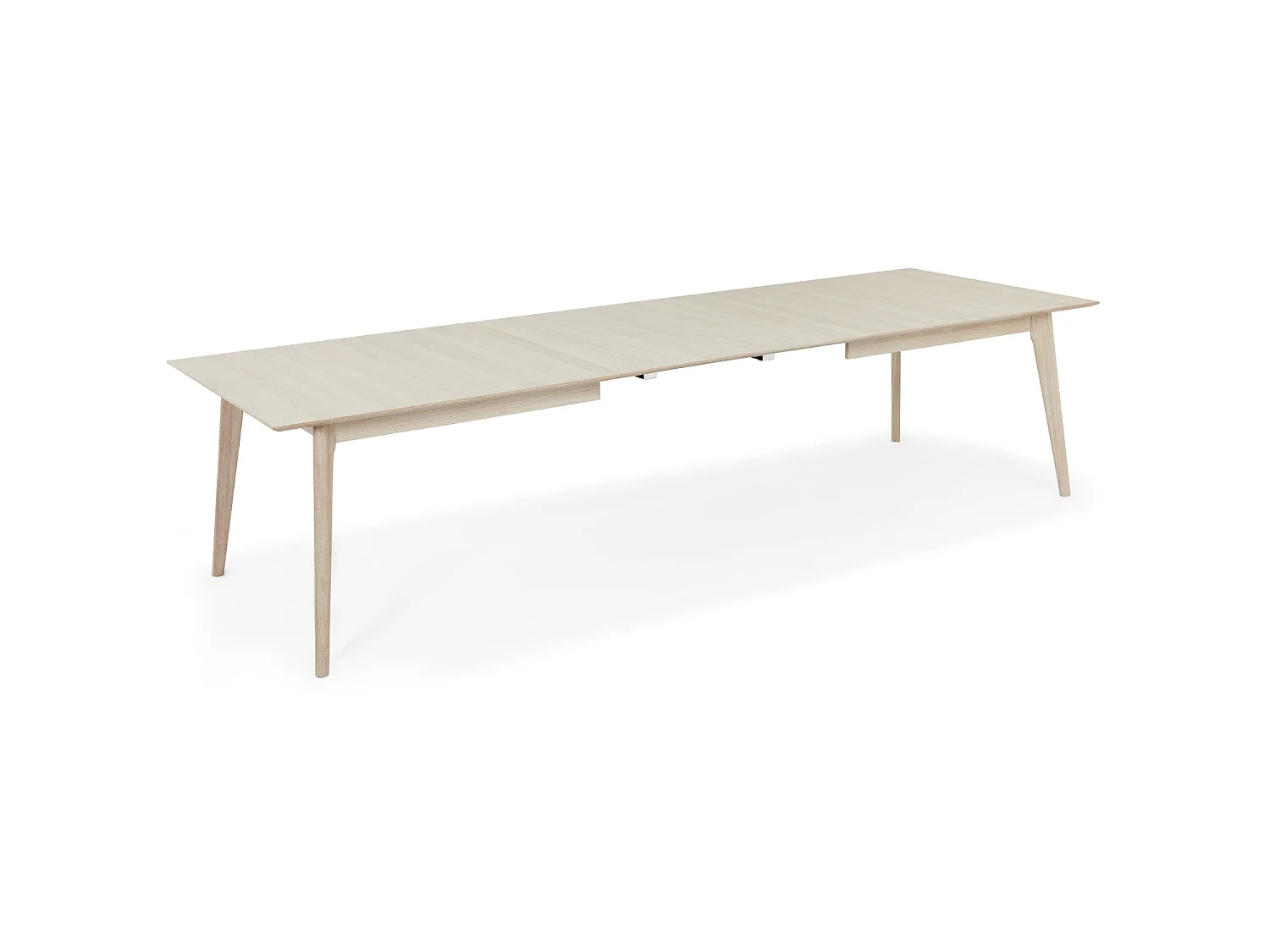 Table à manger extensible Porto - Rectangulaire - 6 couverts - Chêne massif et - huile blanche