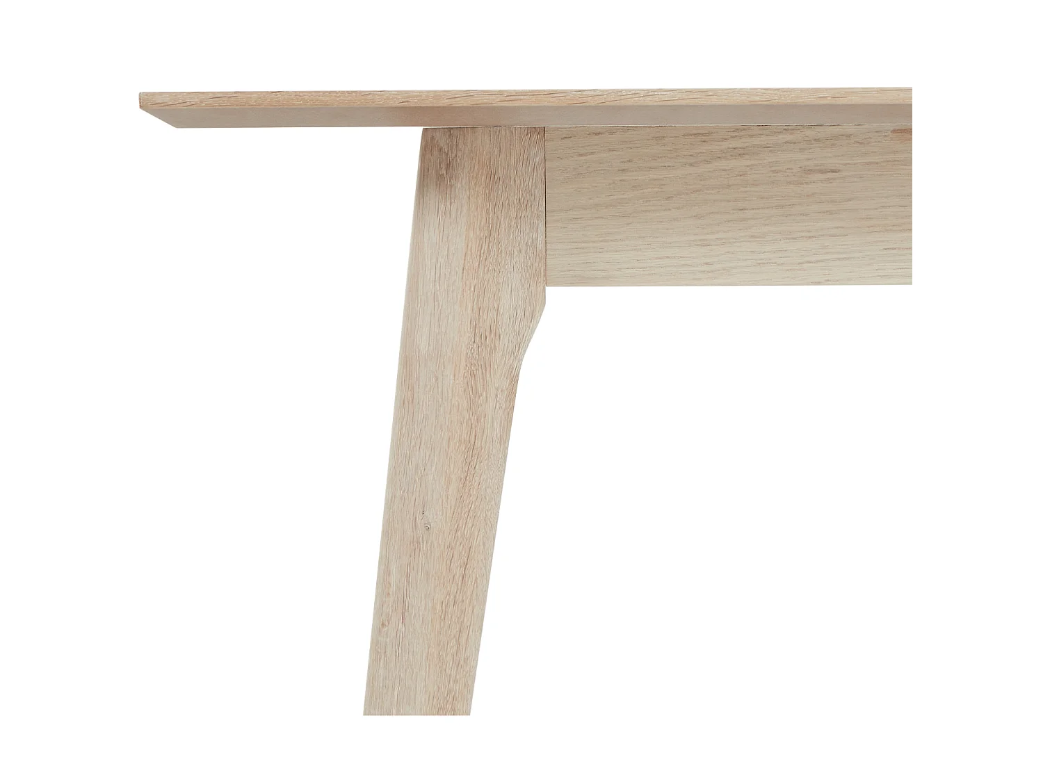 Table à manger extensible Porto - Rectangulaire - 6 couverts - Chêne massif et - huile blanche