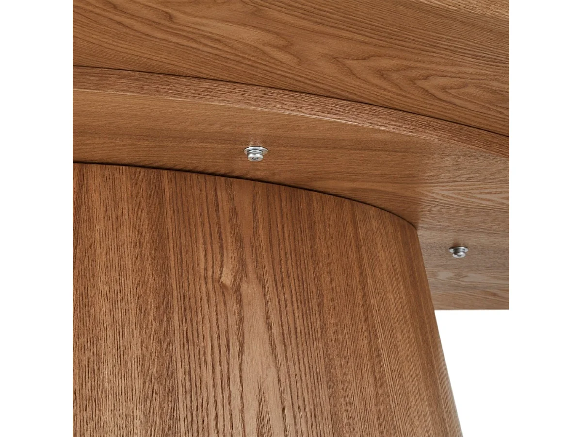 Table à manger Tango - Ovale - 6 couverts - MDF et placage de chêne - Naturel