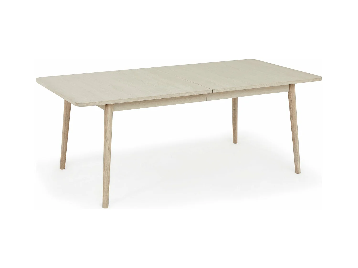 Rechthoekige Uitschuifbare eettafel Nyborg - 6 à 8 personen- MDF & eiken fineer - Witte olie