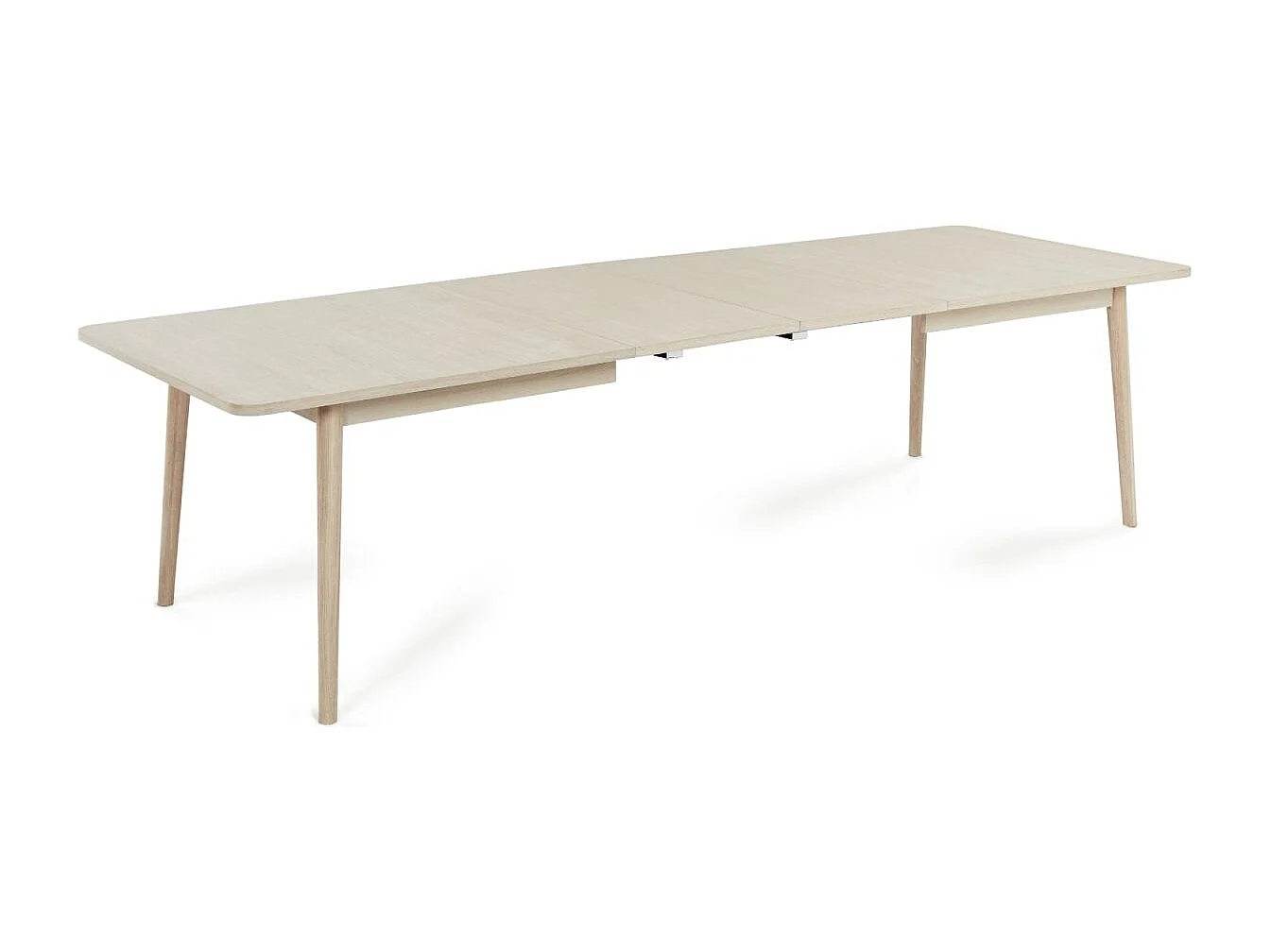 Rechthoekige Uitschuifbare eettafel Nyborg - 6 à 8 personen- MDF & eiken fineer - Witte olie