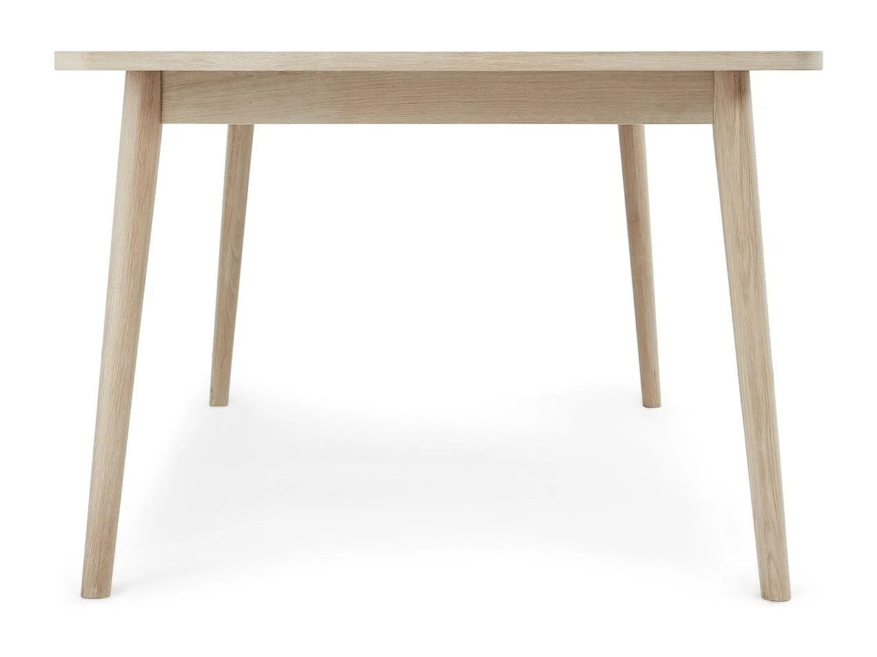 Rechthoekige Uitschuifbare eettafel Nyborg - 6 à 8 personen- MDF & eiken fineer - Witte olie