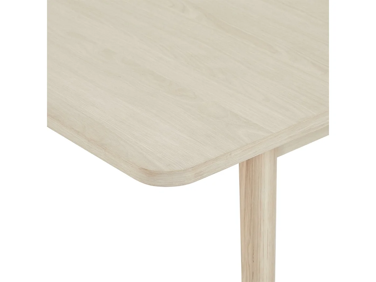 Table à manger extensible Nyborg - Rectangulaire - 6 à 8 couverts - Chêne massif et - huile blanche