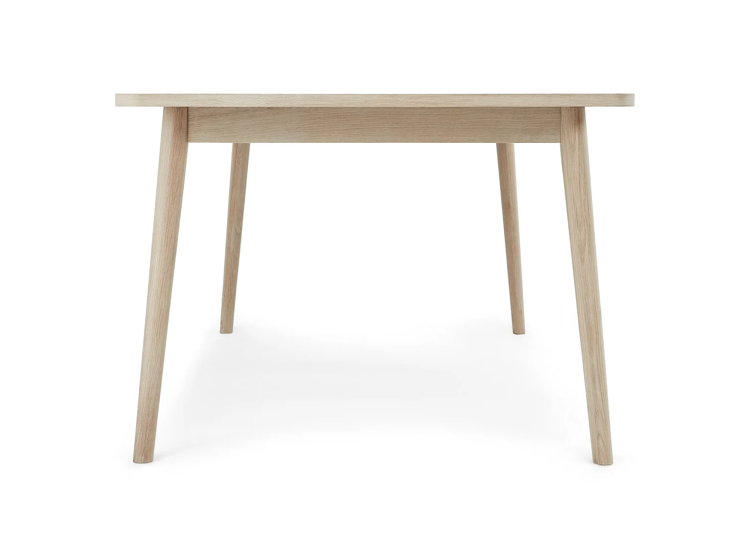 Table à manger extensible Nyborg - Rectangulaire - 6 à 8 couverts - Chêne massif et - huile blanche