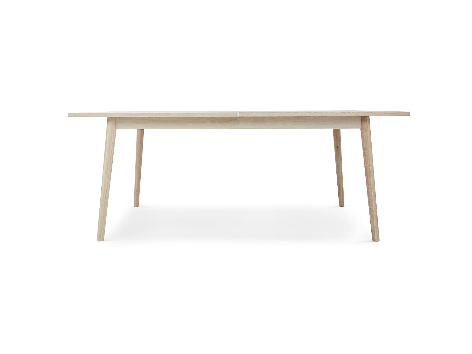 Table à manger extensible Nyborg - Rectangulaire - 6 à 8 couverts - Chêne massif et - huile blanche